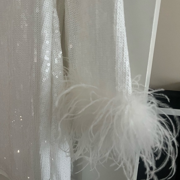 Hutch White Feather Cuff Mini Dress - Picture 3 of 5